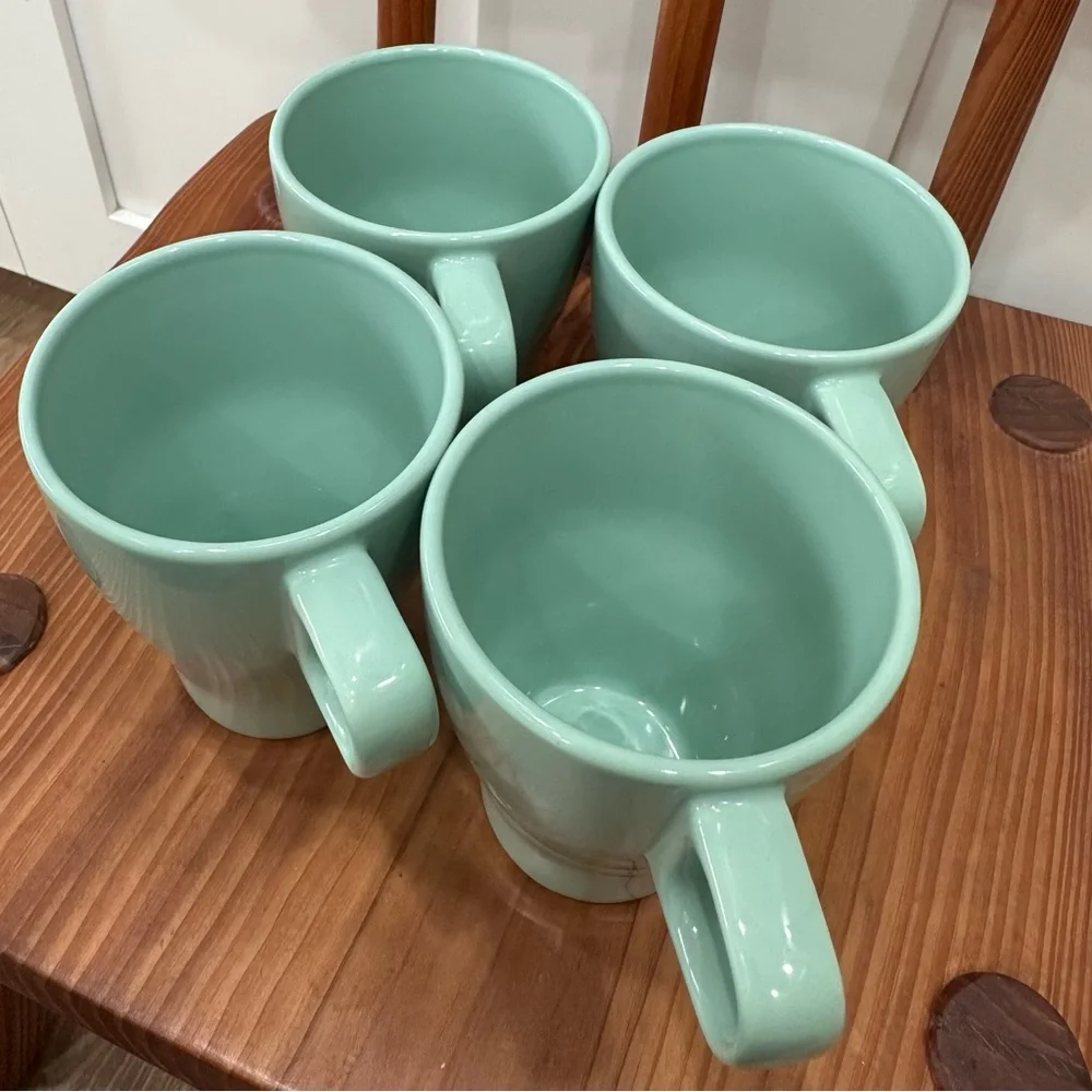 Set of 4 IKEA FARGRIK  Sea Foam Mug Cups Coffee Tea Cup